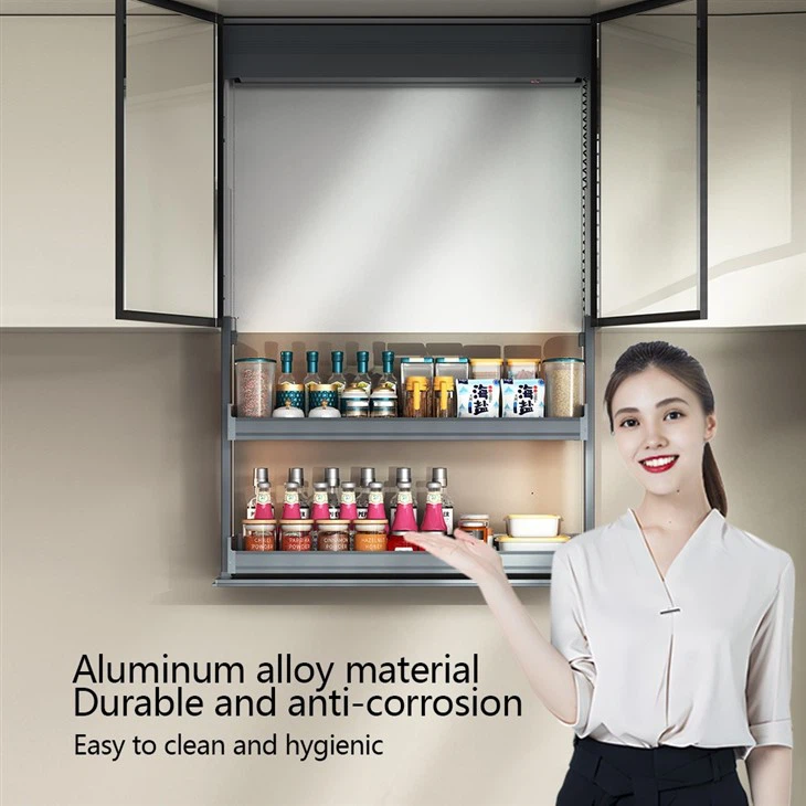 Kitchen Metal Double-layer Electric Lift Cabinet