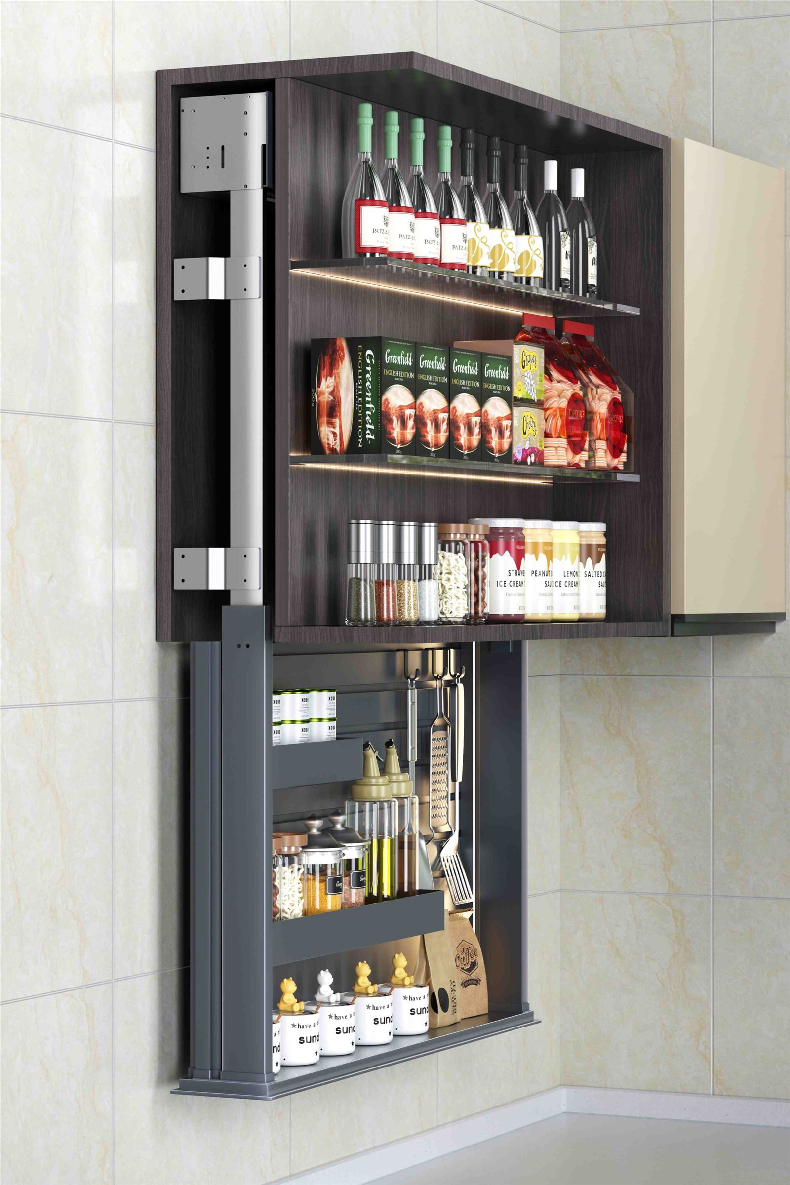 Electric lifting seasoning rack Electric lifting seasoning rack